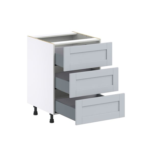 Hugo&Borg Charlesberg 24 x 34.5 x 24.88-in Light Grey Drawer Base Semi-Custom Cabinet