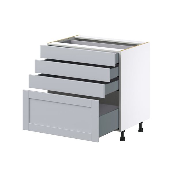 Hugo&Borg Charlesberg 33 x 34.5 x 24.88-in Light Grey Drawer Base Semi-Custom Cabinet