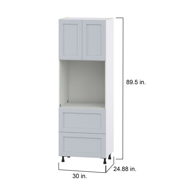 Hugo&Borg Charlesberg 30 x 89.5 x 24.88-in Light Grey Door and Drawer Pantry Semi-Custom Cabinet