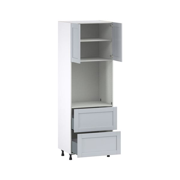 Hugo&Borg Charlesberg 30 x 89.5 x 24.88-in Light Grey Door and Drawer Pantry Semi-Custom Cabinet