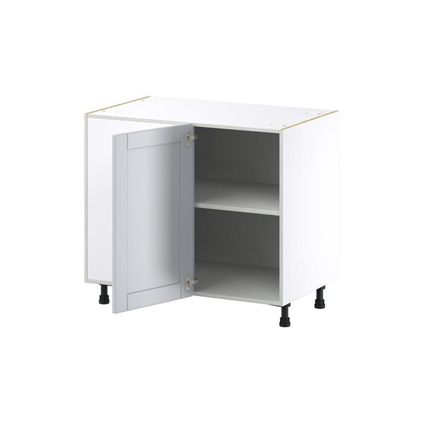 Hugo&Borg Charlesberg 39 x 34.5 x 24.88-in Light Grey Blind Corner Base Semi-Custom Cabinet