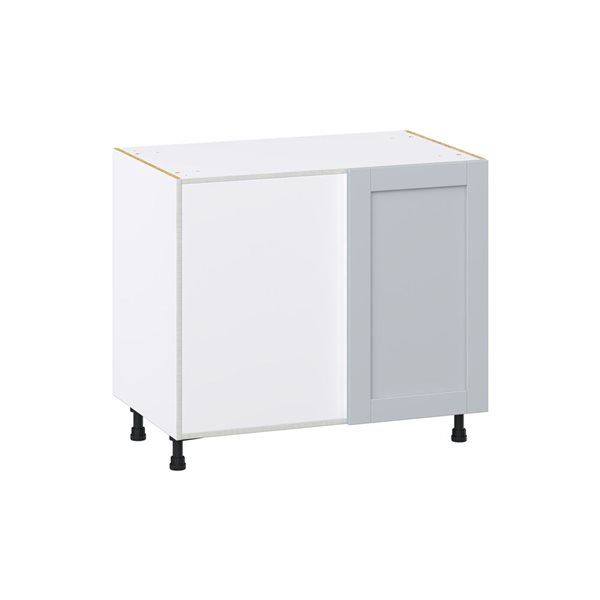 Hugo&Borg Charlesberg 39 x 34.5 x 24.88-in Light Grey Blind Corner Base Semi-Custom Cabinet