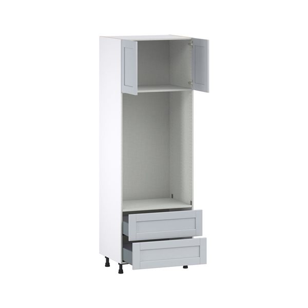 Hugo&Borg Charlesberg 30 x 89.5 x 24.88-in Light Grey Door and Drawer Pantry Semi-Custom Cabinet