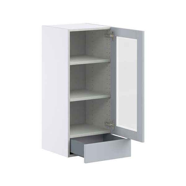 Hugo&Borg Charlesberg 15 x 35 x 14.88-in Light Grey Door and Drawer Wall Semi-Custom Cabinet