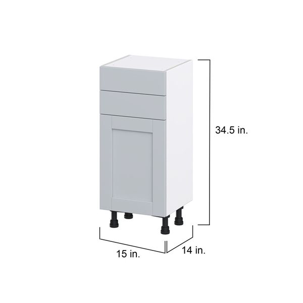 Hugo&Borg Charlesberg 15 x 34.5 x 14.88-in Light Grey Door and Drawer Base Semi-Custom Cabinet