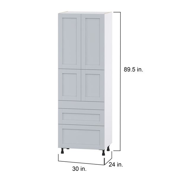 Hugo&Borg Charlesberg 30 x 89.5 x 24.88-in Light Grey Door and Drawer Pantry Semi-Custom Cabinet