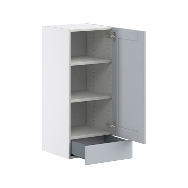 Hugo&Borg Charlesberg 15 x 35 x 14.88-in Light Grey Door and Drawer Wall Semi-Custom Cabinet