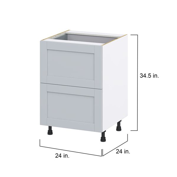 Hugo&Borg Charlesberg 24 x 34.5 x 24.88-in Light Grey Drawer Base Semi-Custom Cabinet