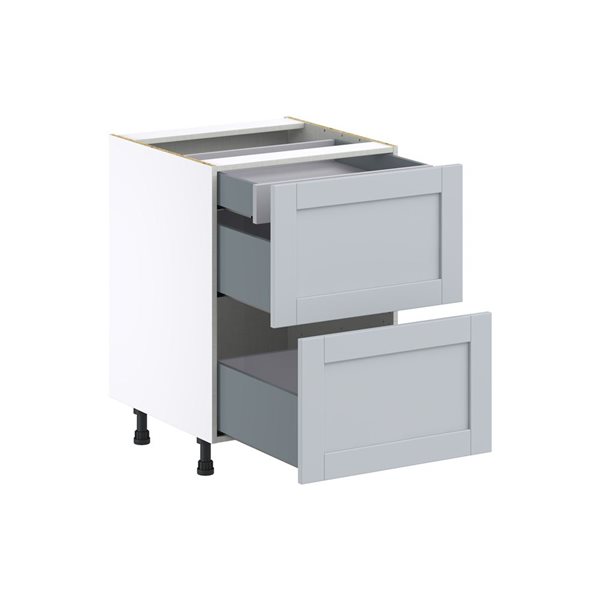 Hugo&Borg Charlesberg 24 x 34.5 x 24.88-in Light Grey Drawer Base Semi-Custom Cabinet