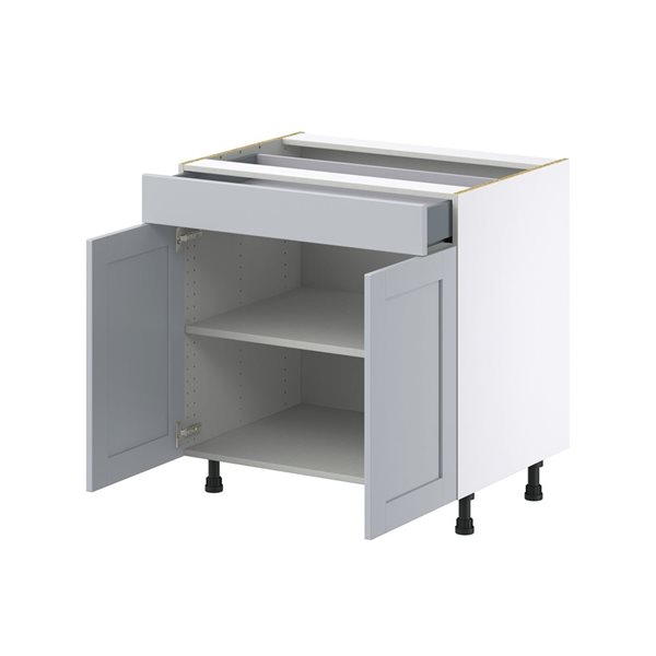 Hugo&Borg Charlesberg 33 x 34.5 x 24.88-in Light Grey Door and Drawer Base Semi-Custom Cabinet