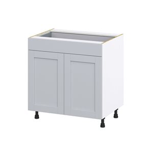 Hugo&Borg Charlesberg 33 x 34.5 x 24.88-in Light Grey Door and Drawer Base Semi-Custom Cabinet