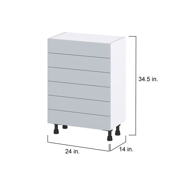 Hugo&Borg Charlesberg 24 x 34.5 x 14.88-in Light Grey Drawer Base Semi-Custom Cabinet