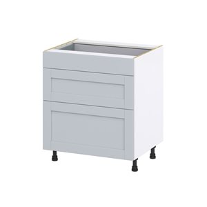 Hugo&Borg Charlesberg 30 x 34.5 x 24.88-in Light Grey Drawer Base Semi-Custom Cabinet