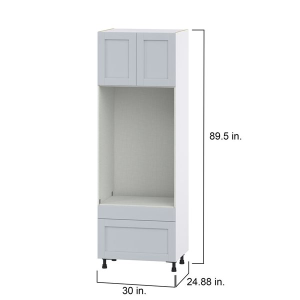 Hugo&Borg Charlesberg 30 x 89.5 x 24.88-in Light Grey Door and Drawer Pantry Semi-Custom Cabinet