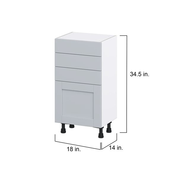 Hugo&Borg Charlesberg 18 x 34.5 x 14.88-in Light Grey Door and Drawer Base Semi-Custom Cabinet