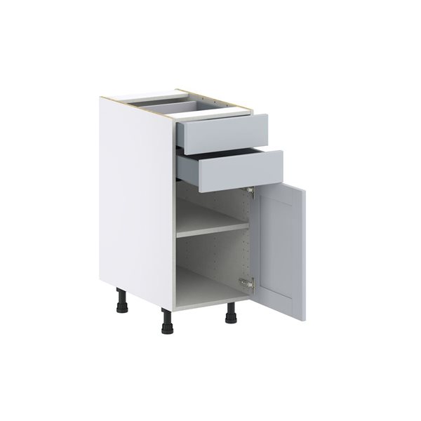 Hugo&Borg Charlesberg 15 x 34.5 x 24.88-in Light Grey Door and Drawer Base Semi-Custom Cabinet