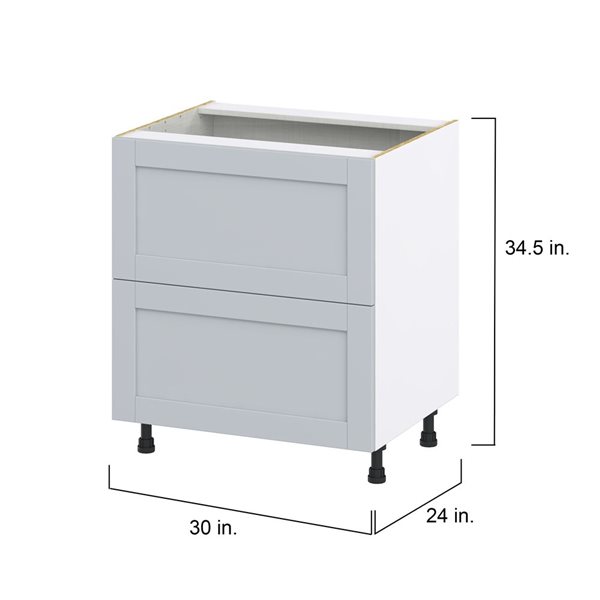 Hugo&Borg Charlesberg 30 x 34.5 x 24.88-in Light Grey Drawer Base Semi-Custom Cabinet