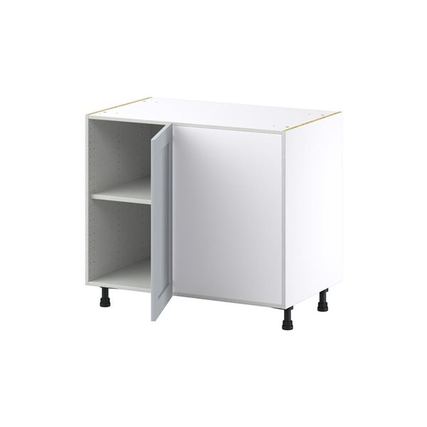 Hugo&Borg Charlesberg 39 x 34.5 x 24.88-in Light Grey Blind Corner Base Semi-Custom Cabinet