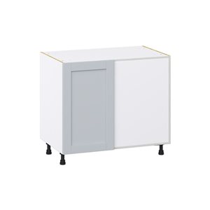 Hugo&Borg Charlesberg 39 x 34.5 x 24.88-in Light Grey Blind Corner Base Semi-Custom Cabinet