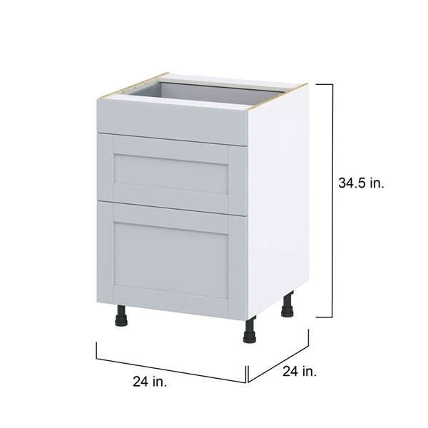 Hugo&Borg Charlesberg 24 x 34.5 x 24.88-in Light Grey Drawer Base Semi-Custom Cabinet