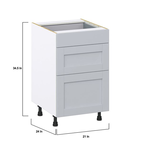 Hugo&Borg Charlesberg 21 x 34.5 x 24.88-in Light Grey Drawer Base Semi-Custom Cabinet