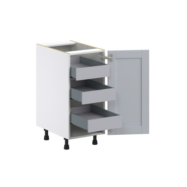 Hugo&Borg Charlesberg 15 x 34.5 x 24.88-in Light Grey Door and Drawer Base Semi-Custom Cabinet