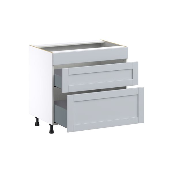 Hugo&Borg Charlesberg 36 x 34.5 x 24.88-in Light Grey Drawer Base Semi-Custom Cabinet