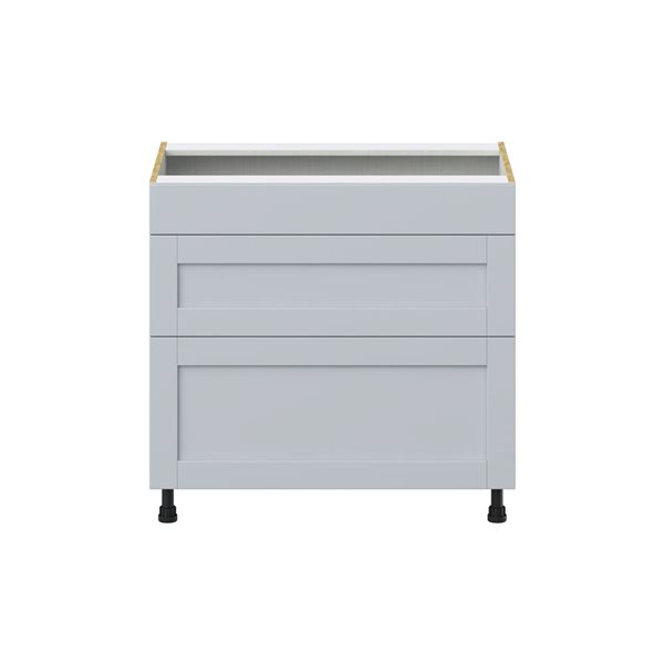 Hugo&Borg Charlesberg 36 x 34.5 x 24.88-in Light Grey Drawer Base Semi-Custom Cabinet