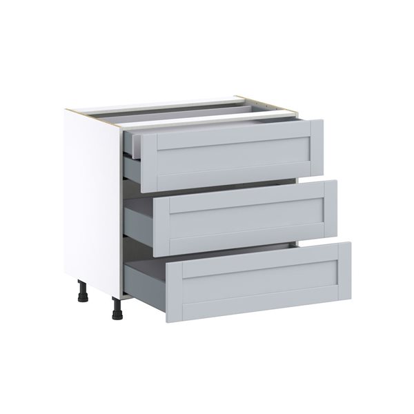 Hugo&Borg Charlesberg 36 x 34.5 x 24.88-in Light Grey Drawer Base Semi-Custom Cabinet