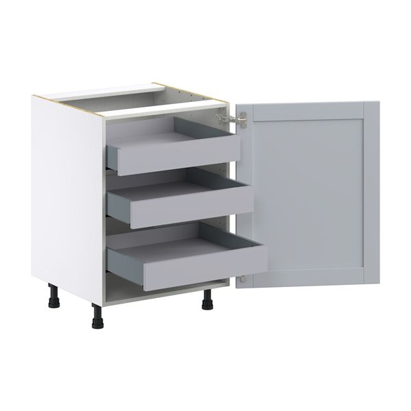 Hugo&Borg Charlesberg 24 x 34.5 x 24.88-in Light Grey Door and Drawer Base Semi-Custom Cabinet