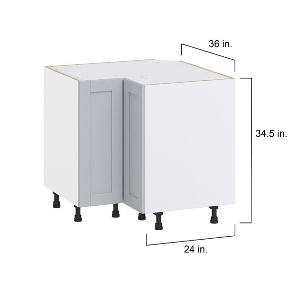 Hugo&Borg Charlesberg 36 x 34.5 x 36-in Light Grey Lazy Susan Corner Base Semi-Custom Cabinet