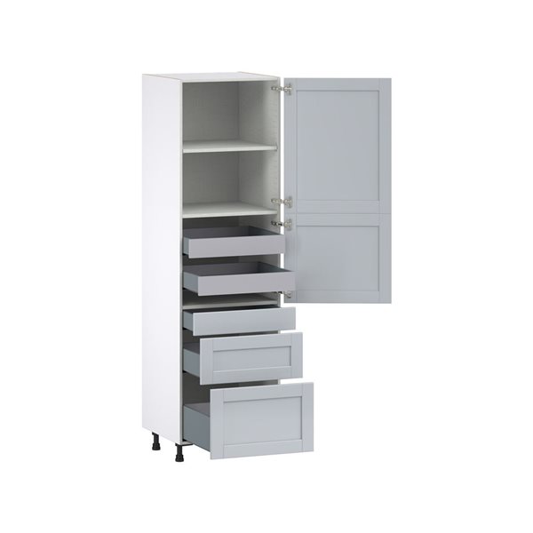 Hugo&Borg Charlesberg 24 x 84.5 x 24.88-in Light Grey Door and Drawer Pantry Semi-Custom Cabinet