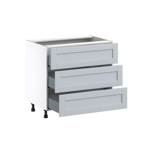 Hugo&Borg Charlesberg 36 x 34.5 x 24.88-in Light Grey Drawer Base Semi-Custom Cabinet