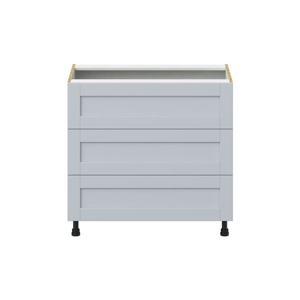 Hugo&Borg Charlesberg 36 x 34.5 x 24.88-in Light Grey Drawer Base Semi-Custom Cabinet