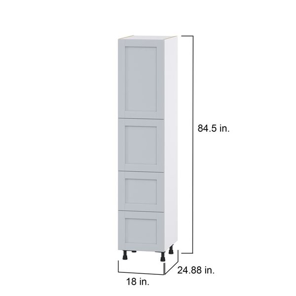 Hugo&Borg Charlesberg 18 x 84.5 x 24.88-in Light Grey Door and Drawer Pantry Semi-Custom Cabinet