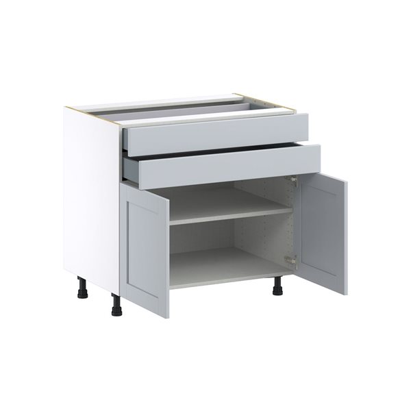 Hugo&Borg Charlesberg 36 x 34.5 x 24.88-in Light Grey Door and Drawer Base Semi-Custom Cabinet