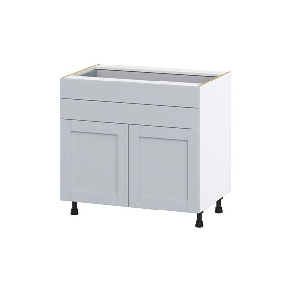 Hugo&Borg Charlesberg 36 x 34.5 x 24.88-in Light Grey Door and Drawer Base Semi-Custom Cabinet