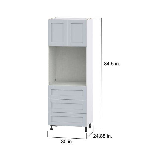 Hugo&Borg Charlesberg 30 x 84.5 x 24.88-in Light Grey Door and Drawer Pantry Semi-Custom Cabinet