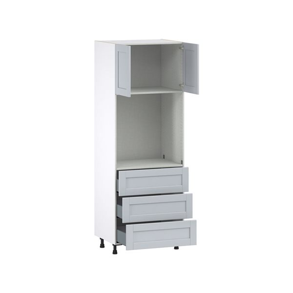 Hugo&Borg Charlesberg 30 x 84.5 x 24.88-in Light Grey Door and Drawer Pantry Semi-Custom Cabinet