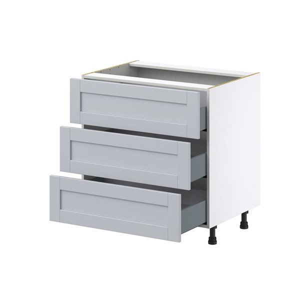 Hugo&Borg Charlesberg 33 x 34.5 x 24.88-in Light Grey Drawer Base Semi-Custom Cabinet