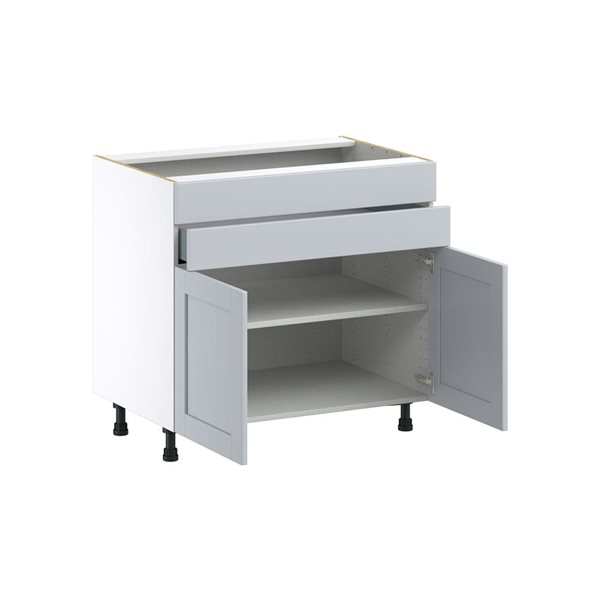 Hugo&Borg Charlesberg 36 x 34.5 x 24.88-in Light Grey Door and Drawer Base Semi-Custom Cabinet