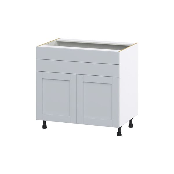 Hugo&Borg Charlesberg 36 x 34.5 x 24.88-in Light Grey Door and Drawer Base Semi-Custom Cabinet