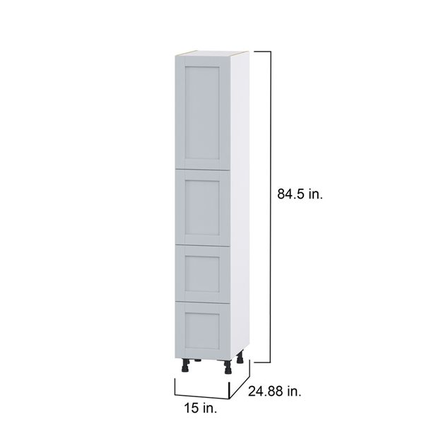 Hugo&Borg Charlesberg 15 x 84.5 x 24.88-in Light Grey Door and Drawer Pantry Semi-Custom Cabinet