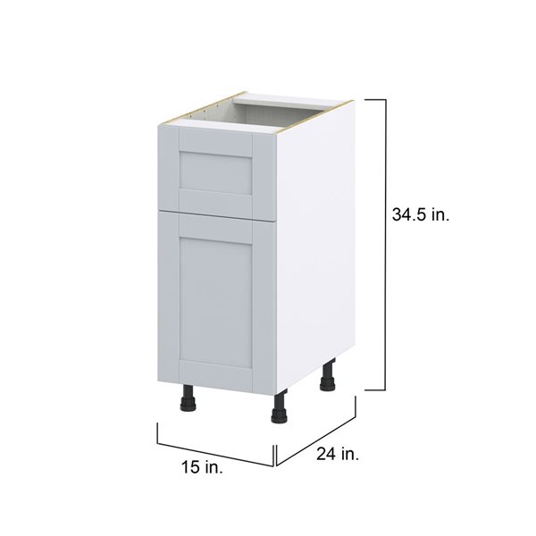 Hugo&Borg Charlesberg 15 x 34.5 x 24.88-in Light Grey Door and Drawer Base Semi-Custom Cabinet