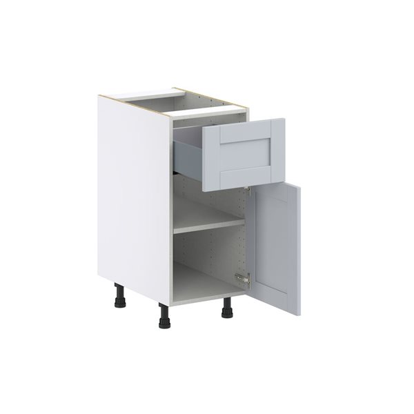 Hugo&Borg Charlesberg 15 x 34.5 x 24.88-in Light Grey Door and Drawer Base Semi-Custom Cabinet