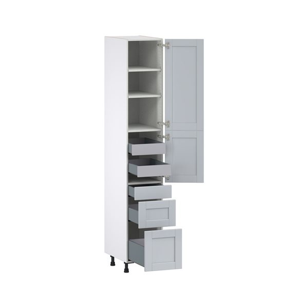 Hugo&Borg Charlesberg 15 x 89.5 x 24.88-in Light Grey Door and Drawer Pantry Semi-Custom Cabinet