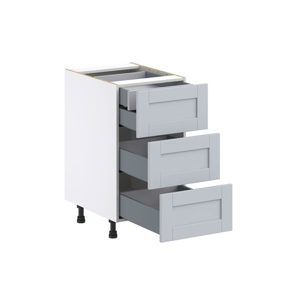 Hugo&Borg Charlesberg 18 x 34.5 x 24.88-in Light Grey Drawer Base Semi-Custom Cabinet