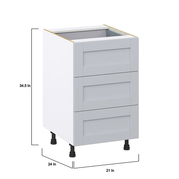 Hugo&Borg Charlesberg 21 x 34.5 x 24.88-in Light Grey Drawer Base Semi-Custom Cabinet