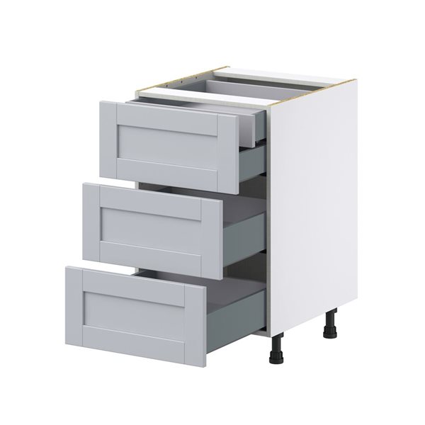 Hugo&Borg Charlesberg 21 x 34.5 x 24.88-in Light Grey Drawer Base Semi-Custom Cabinet