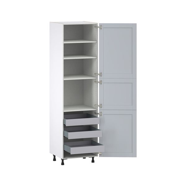 Hugo&Borg Charlesberg 24 x 89.5 x 24.88-in Light Grey Door and Drawer Pantry Semi-Custom Cabinet